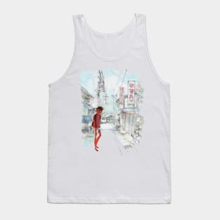 Cool guy with shades crosing road Tank Top